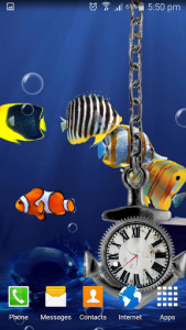 اسکرین شات برنامه Aquarium Live Wallpaper - Analog Clock 3