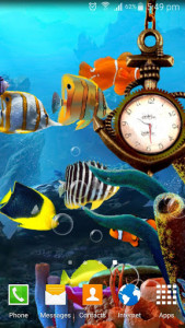 اسکرین شات برنامه Aquarium Live Wallpaper - Analog Clock 4
