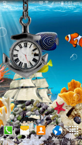 اسکرین شات برنامه Aquarium Live Wallpaper - Analog Clock 5