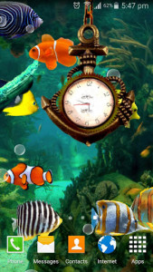 اسکرین شات برنامه Aquarium Live Wallpaper - Analog Clock 2