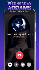 اسکرین شات برنامه Wednesday Addams Fake Call 1