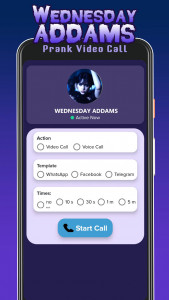 اسکرین شات برنامه Wednesday Addams Fake Call 2