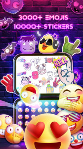 اسکرین شات برنامه Neon Messenger for SMS - Emojis, original stickers 2