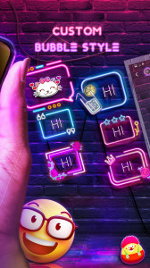 اسکرین شات برنامه Neon Messenger for SMS - Emojis, original stickers 5