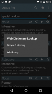 اسکرین شات برنامه Arcus Dictionary 3