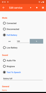 اسکرین شات برنامه Battery Sound Notification 5