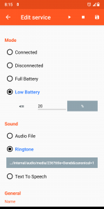 اسکرین شات برنامه Battery Sound Notification 3