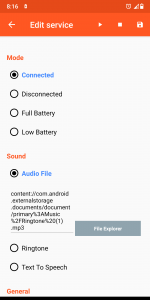 اسکرین شات برنامه Battery Sound Notification 2