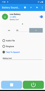 اسکرین شات برنامه Battery Sound Alert 6