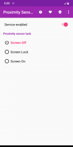 اسکرین شات برنامه Proximity Sensor Screen On Off 1