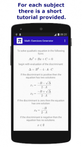 اسکرین شات برنامه Math: Exercises Generator 2
