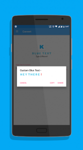 اسکرین شات برنامه Blue Text - Keyboard + Converter 3