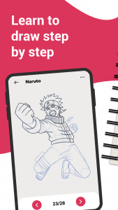اسکرین شات برنامه WeDraw - How to Draw Anime 1
