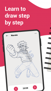 اسکرین شات 1 برنامه WeDraw - How to Draw Anime