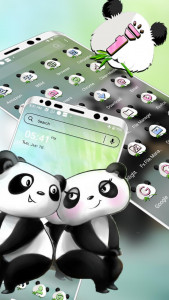 اسکرین شات برنامه Cute Panda Love Theme Launcher 4