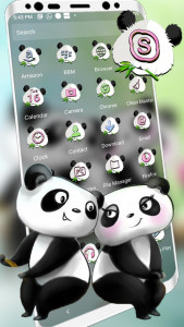 اسکرین شات برنامه Cute Panda Love Theme Launcher 2