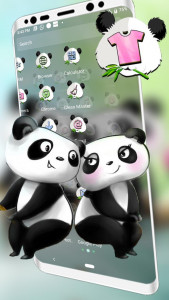 اسکرین شات برنامه Cute Panda Love Theme 3