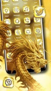 اسکرین شات برنامه Golden Dragon Theme Launcher 2