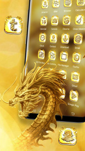 اسکرین شات برنامه Golden Dragon Theme Launcher 3