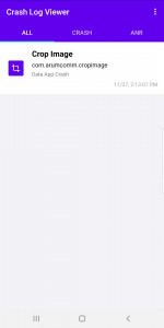 اسکرین شات برنامه Crash Log Viewer - Show App Cr 1