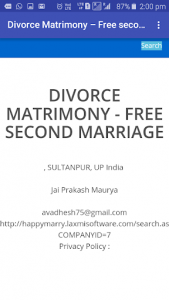 اسکرین شات برنامه Divorce Matrimony –LaxmiSoft second widow marriage 3