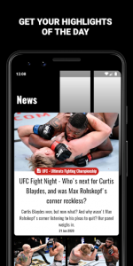 اسکرین شات برنامه All MMA - UFC, One, Bellator News & Live Fights 7