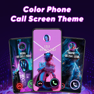 اسکرین شات 1 برنامه Color Phone Call Screen Theme