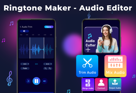 اسکرین شات 1 برنامه Ringtone Maker - Audio Editor