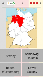 اسکرین شات بازی German States - Flags, Capitals and Map of Germany 7