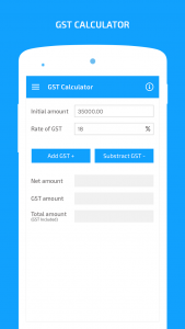 اسکرین شات 1 برنامه GST Calculator- Tax included &