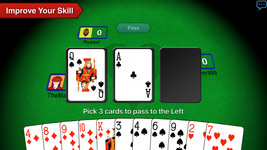 اسکرین شات 3 بازی Hearts + Classic Card Game