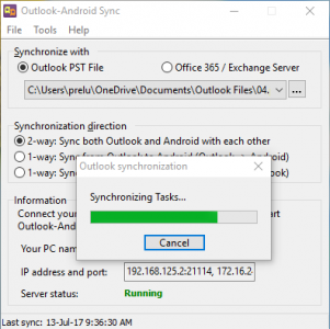 اسکرین شات برنامه Outlook-Android Sync 5