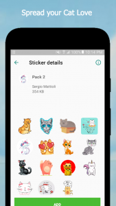 اسکرین شات 4 برنامه Cat Stickers For WhatsApp