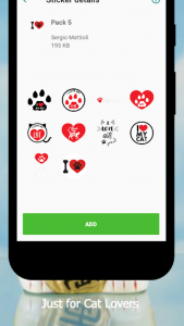 اسکرین شات 8 برنامه Cat Stickers For WhatsApp