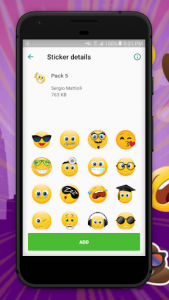 اسکرین شات برنامه HD Emoji Stickers For WhatsApp (WAStickerApps) 7