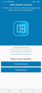 اسکرین شات برنامه AT&T Mobile Transfer 1