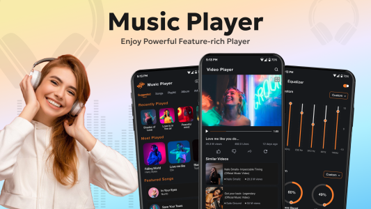 اسکرین شات 1 برنامه Music Mp3 Player Song