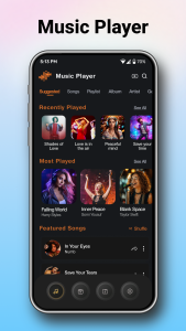 اسکرین شات 1 برنامه Music Mp3 Player Song