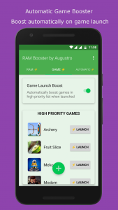 اسکرین شات برنامه RAM & Game Booster by Augustro 2