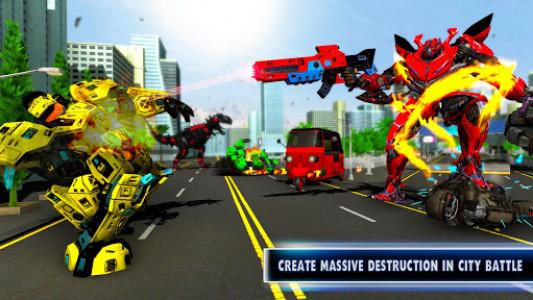 اسکرین شات بازی Tuk Tuk Auto Rickshaw Transform Dinosaur Robot 2