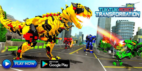 اسکرین شات بازی Tuk Tuk Auto Rickshaw Transform Dinosaur Robot 3