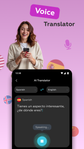 اسکرین شات 2 برنامه AI Voice Translator: Translate