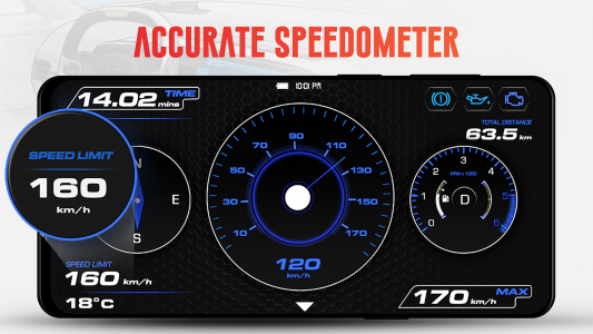 اسکرین شات برنامه GPS Speedometer OBD2 Dashboard 7