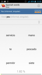 اسکرین شات برنامه Learn Spanish Vocabulary 2