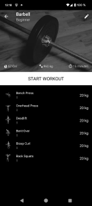 اسکرین شات 2 برنامه Barbell Workout at Home & Gym