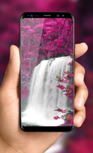 اسکرین شات برنامه Waterfall Flower live Wallpaper 2018: 3D Aquarium 1