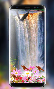 اسکرین شات برنامه Waterfall Flower live Wallpaper 2018: 3D Aquarium 6