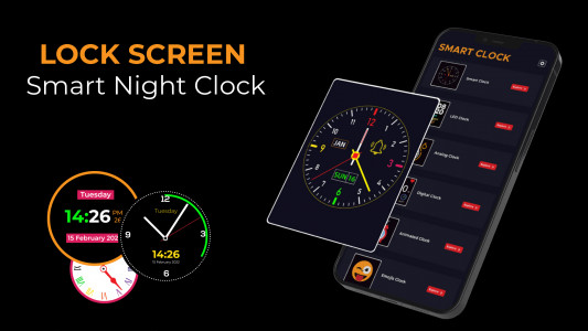 اسکرین شات برنامه Lock Screen Smart Night Clock 1