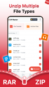 اسکرین شات برنامه AZIP Lite & ZIP / RAR, Unzip 2