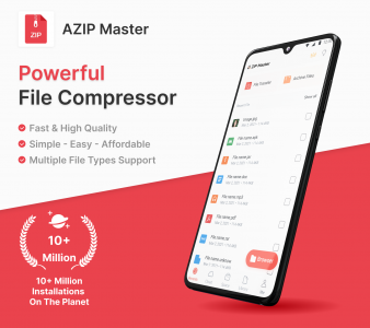اسکرین شات برنامه AZIP Master: ZIP / RAR, Unzip 1